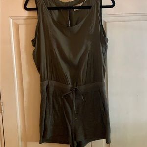anthrologie army green romper